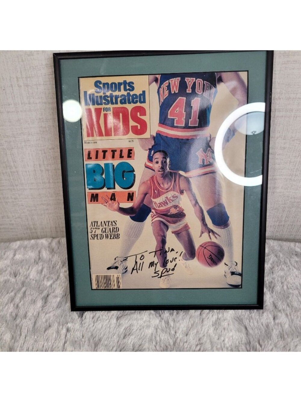 Spud Webb Signed Sports Illustrated for Kids Cover ONLY USA Basketball NBA Frame